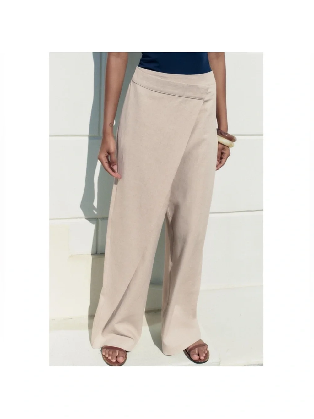 Zara LINEN BLEND PAREO PANTS